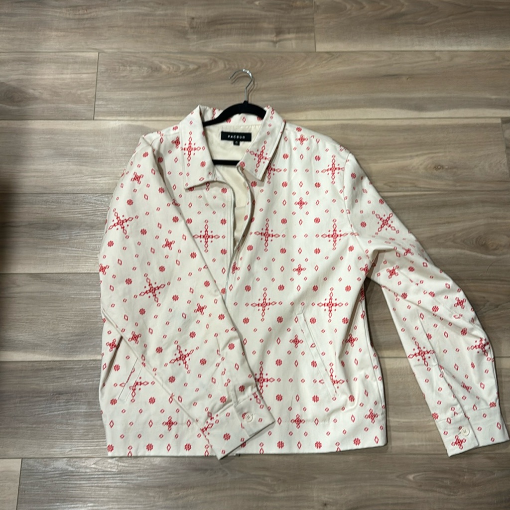 Men’s Pacsun Patterned Jacket - Xl - Beige/Red